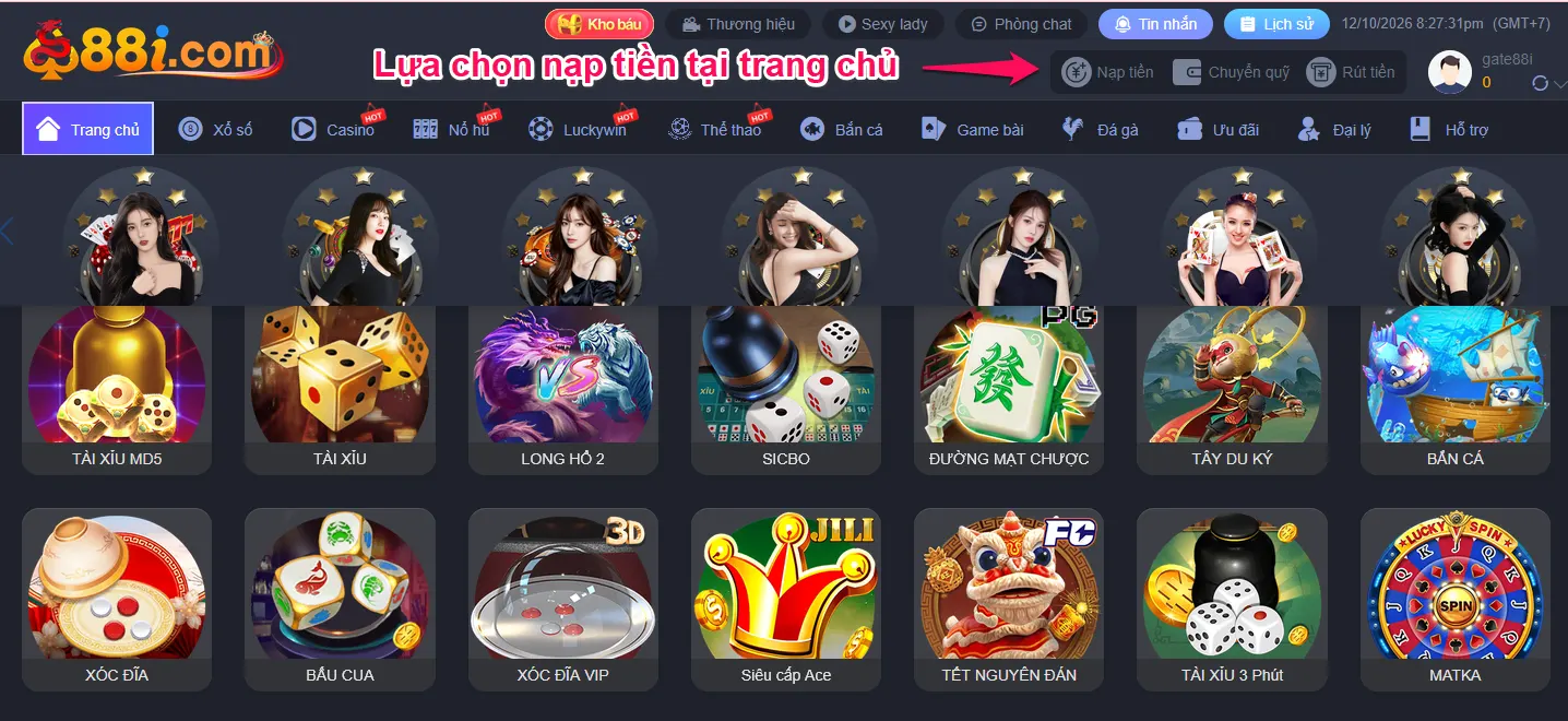 Nạp tiền vào 88i